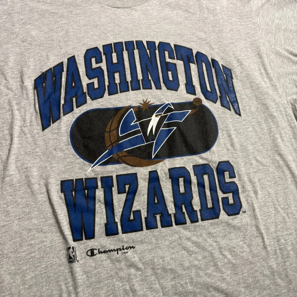 Vintage Champion Washington Wizards NBA Graphic T-Shirt Gray Mens XL 90s 2000s
